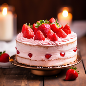Strawberry kalakand cake